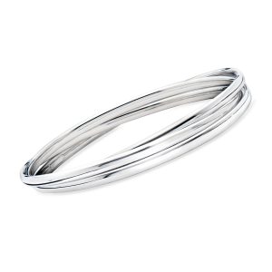 Italian Sterling Silver Rolling Bangle Bracelet
