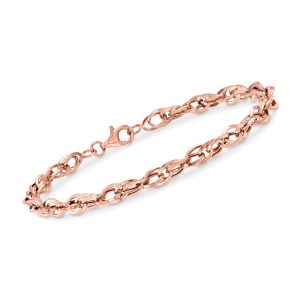 14kt Rose Gold Double-Oval Link Bracelet