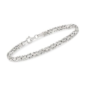 Sterling Silver Flat Byzantine Bracelet