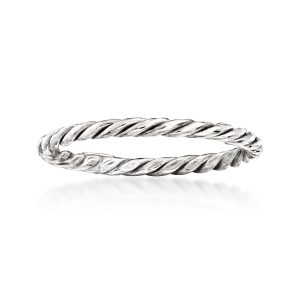 18kt White Gold Roped Ring
