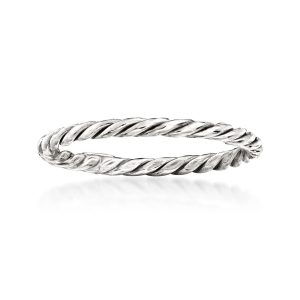 18kt White Gold Roped Ring