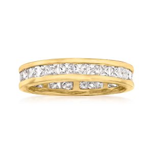 1.80 ct. t.w. CZ Eternity Band in 18kt Yellow Gold Over Sterling Silver