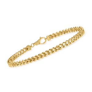 Men's 14kt Yellow Gold Franco Link Bracelet. 8.75"