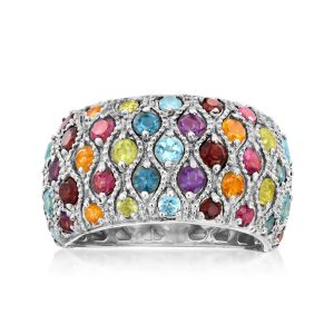 2.60 ct. t.w. Multi-Gemstone Ring in Sterling Silver