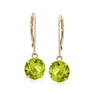 3.90 ct. t.w. Peridot Drop Earrings in 14kt Yellow Gold