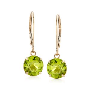 3.90 ct. t.w. Peridot Drop Earrings in 14kt Yellow Gold