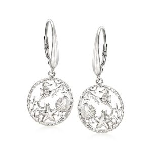 Sterling Silver Sea Life Drop Earrings