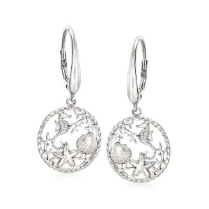 Sterling Silver Sea Life Drop Earrings