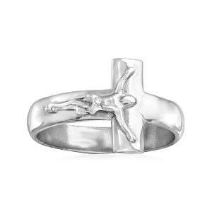 Italian Sterling Silver Crucifix Ring