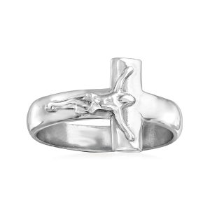 Italian Sterling Silver Crucifix Ring