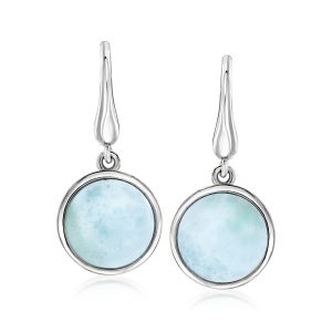 Larimar Drop Earrings in Sterling Silver