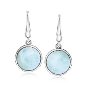 Larimar Drop Earrings in Sterling Silver