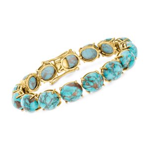 Mohave Turquoise Bracelet in 18kt Gold Over Sterling