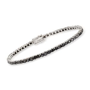 5.00 ct. t.w. Black Diamond Tennis Bracelet in 14kt White Gold