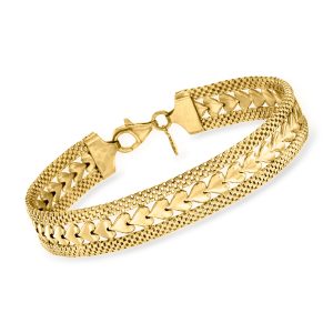 Italian 18kt Gold Over Sterling Silver Heart-Motif Bracelet