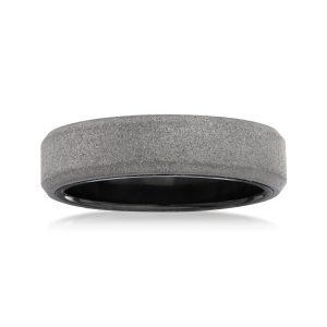 Men's 6mm Gray Tungsten Carbide Wedding Band