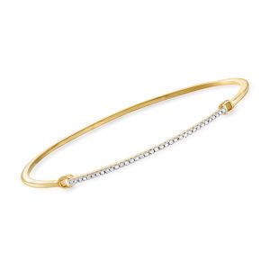 .25 ct. t.w. Diamond Bar Bangle Bracelet in Sterling Silver and 18kt Yellow Gold Over Sterling Silver