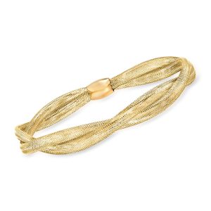 Italian 14kt Yellow Gold Double-Mesh Bangle Bracelet