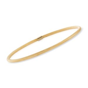 Italian 14kt Yellow Gold Textured Bangle Bracelet