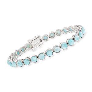 5mm Larimar Tennis Bracelet in Sterling Silver