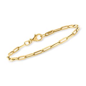 Italian 14kt Yellow Gold Paper Clip Link Bracelet