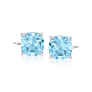 6.40 ct. t.w. Sky Blue Topaz Stud Earrings in Sterling Silver