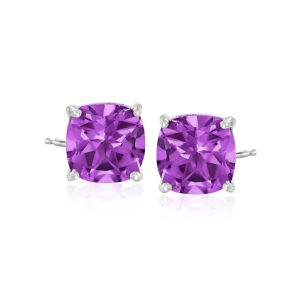 4.90 ct. t.w. Amethyst Stud Earrings in Sterling Silver