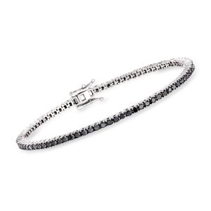 3.00 ct. t.w. Black Diamond Tennis Bracelet in Sterling Silver