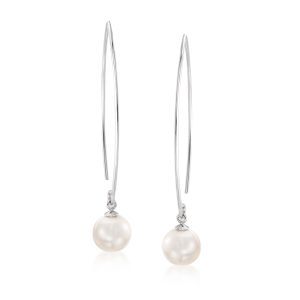 8-8.5mm Shell Pearl Drop Earrings in Sterling Silver