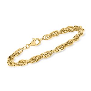 18kt Gold Over Sterling Rope-Chain Bracelet