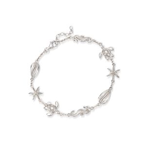 Sterling Silver Sea Life Anklet