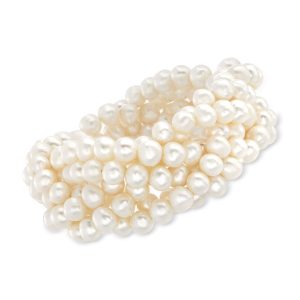 6-7mm Cultured Pearl Braided Stretch Bracelet
