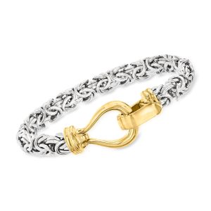 Two-Tone Sterling Silver Byzantine Bracelet