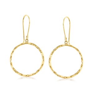 14kt Yellow Gold Open-Circle Drop Earrings