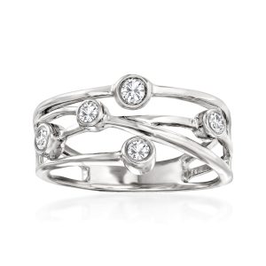 .25 ct. t.w. Diamond Crisscross Ring in Sterling Silver