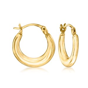 14kt Yellow Gold Hoop Earrings. 1/2"