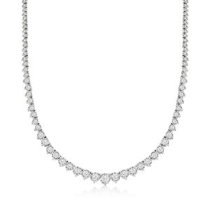 5.00 ct. t.w. Diamond Graduated Tennis Necklace in Sterling Silver
