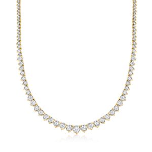 5.00 ct. t.w. Diamond Graduated Tennis Necklace in 18kt Gold Over Sterling