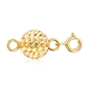 Italian 18kt Gold Over Sterling Diamond-Cut Magnetic Clasp Converter
