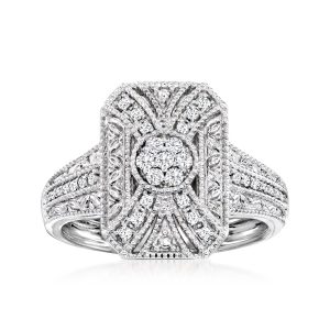 .25 ct. t.w. Diamond Scrollwork Ring in Sterling Silver
