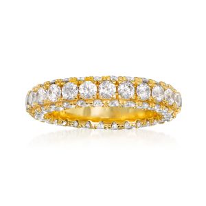 3.75 ct. t.w. CZ Eternity Band in 18kt Gold Over Sterling