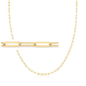 2-In-1 Italian 18kt Gold Over Sterling Paper Clip Link Necklace and Eyeglass Chain. 30"