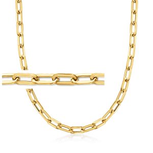 Italian 18kt Yellow Gold Paper Clip Link Necklace