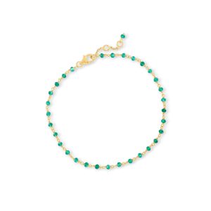 Green Chalcedony Anklet in 18kt Gold Over Sterling. 9"