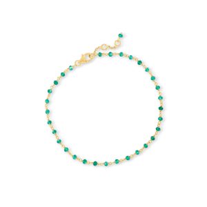 Green Chalcedony Anklet in 18kt Gold Over Sterling. 9"