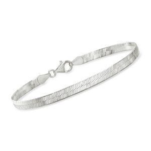 Italian 4mm Sterling Silver Herringbone Bracelet
