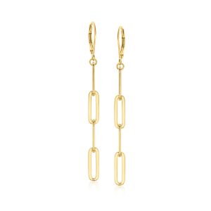 Charles Garnier 18kt Gold Over Sterling Paper Clip Link Drop Earrings
