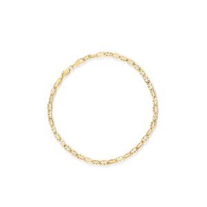 14kt Yellow Gold Crimped Cable-Link Anklet. 10"