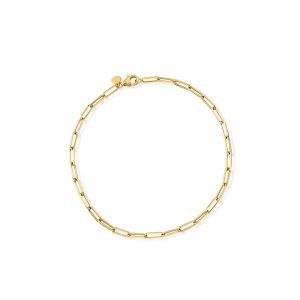 Italian 14kt Yellow Gold Paper Clip Link Anklet. 9"