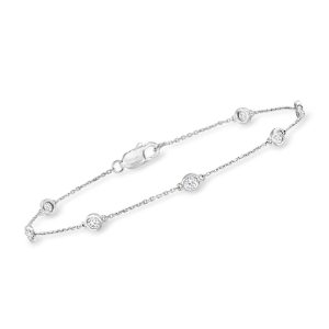 .50 ct. t.w. Diamond Station Bracelet in Sterling Silver